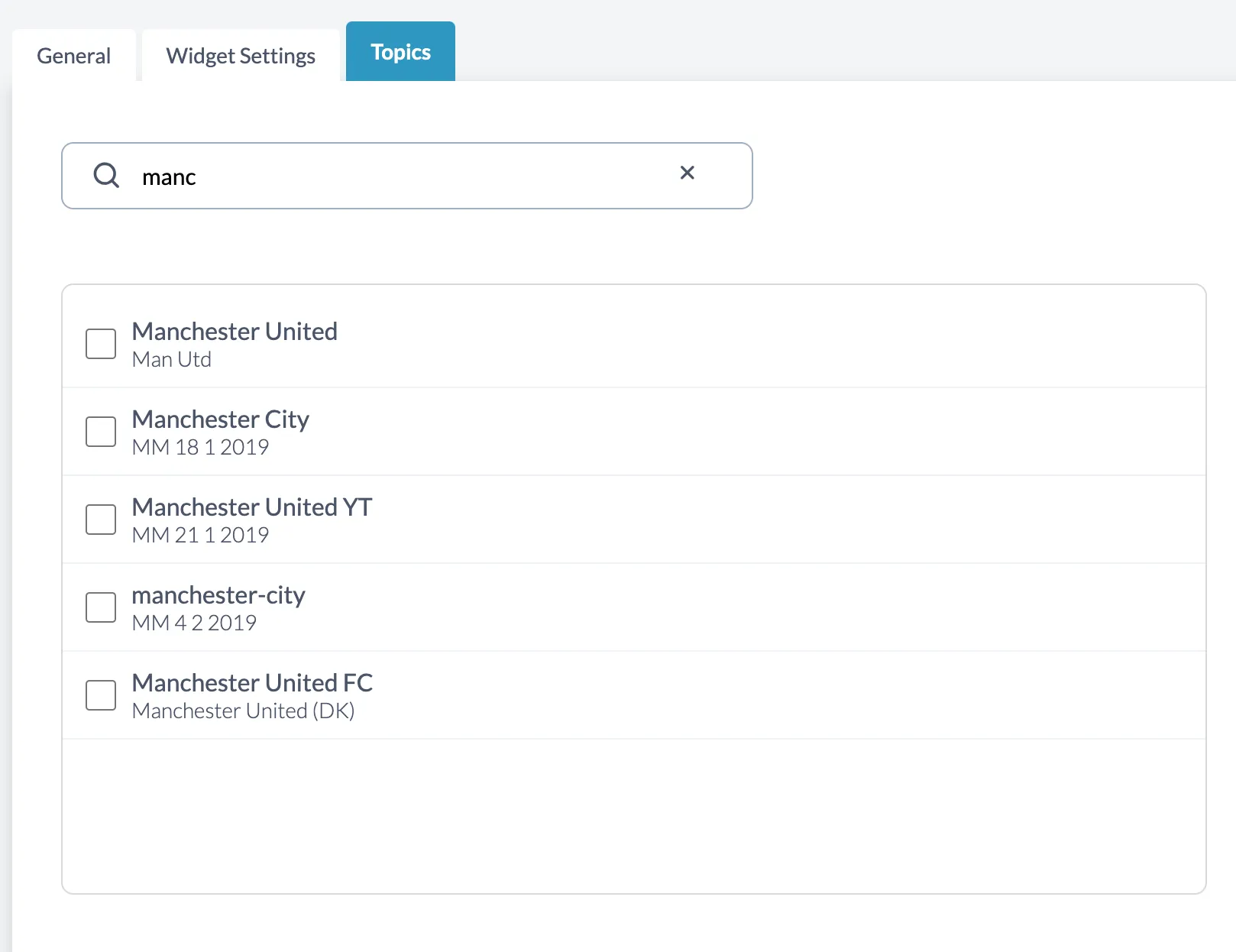 Widget Attach Topics